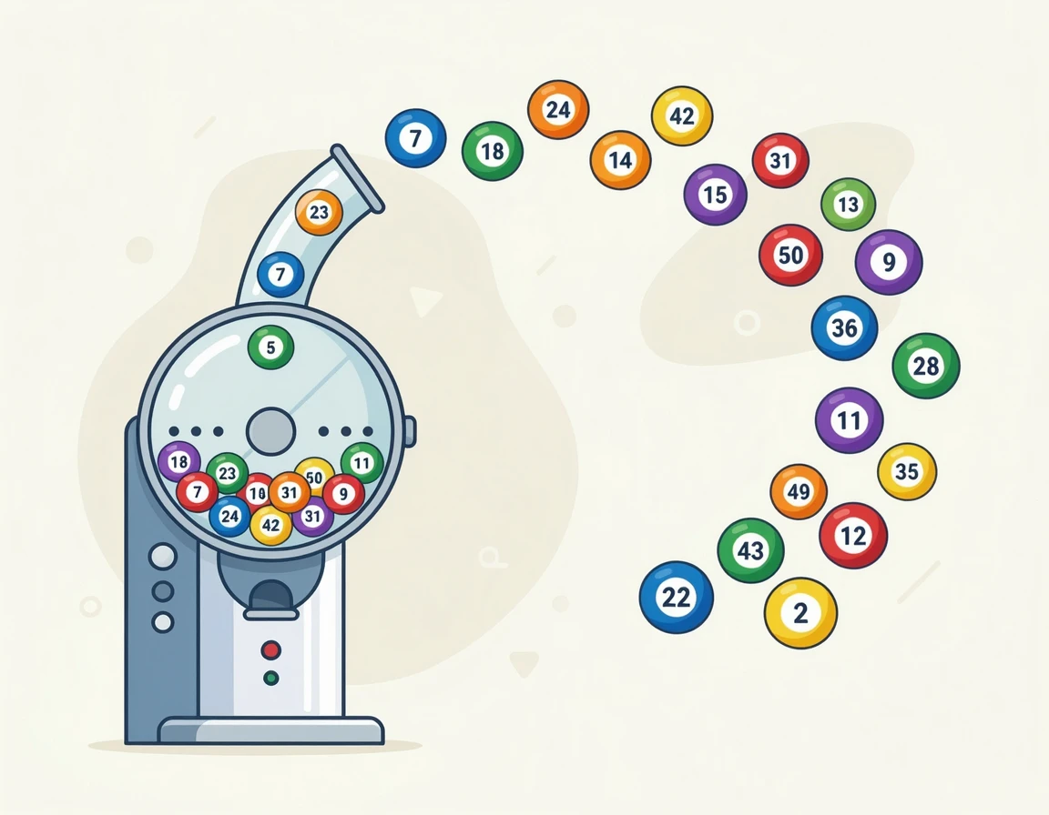 로또 추첨기와 다채로운 로또 공 일러스트