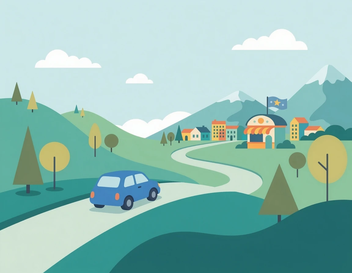 차를 타고 성지순례를 위해 로또 명당을 찾아가는 드라이브 풍경