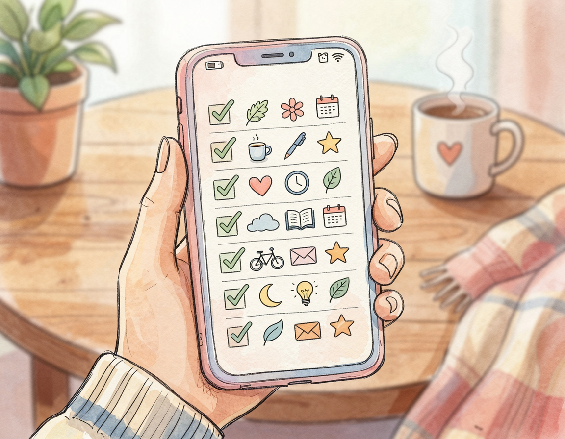 앱 내에 과거 기록이 깔끔하게 정리된 화면