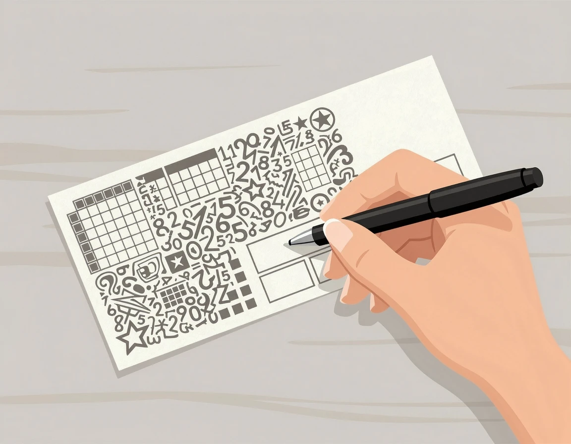 로또 용지 뒷면에 서명하는 모습