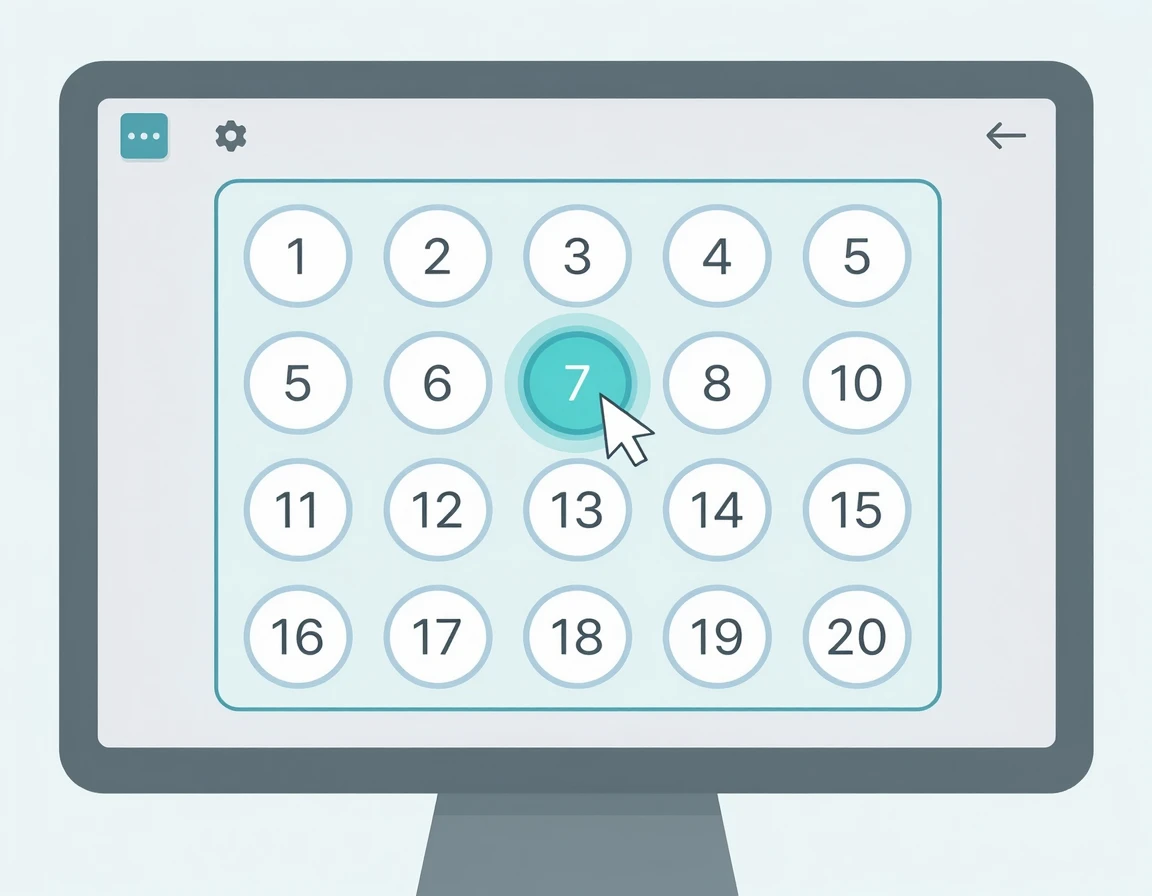 온라인 로또 번호 마킹 화면 일러스트