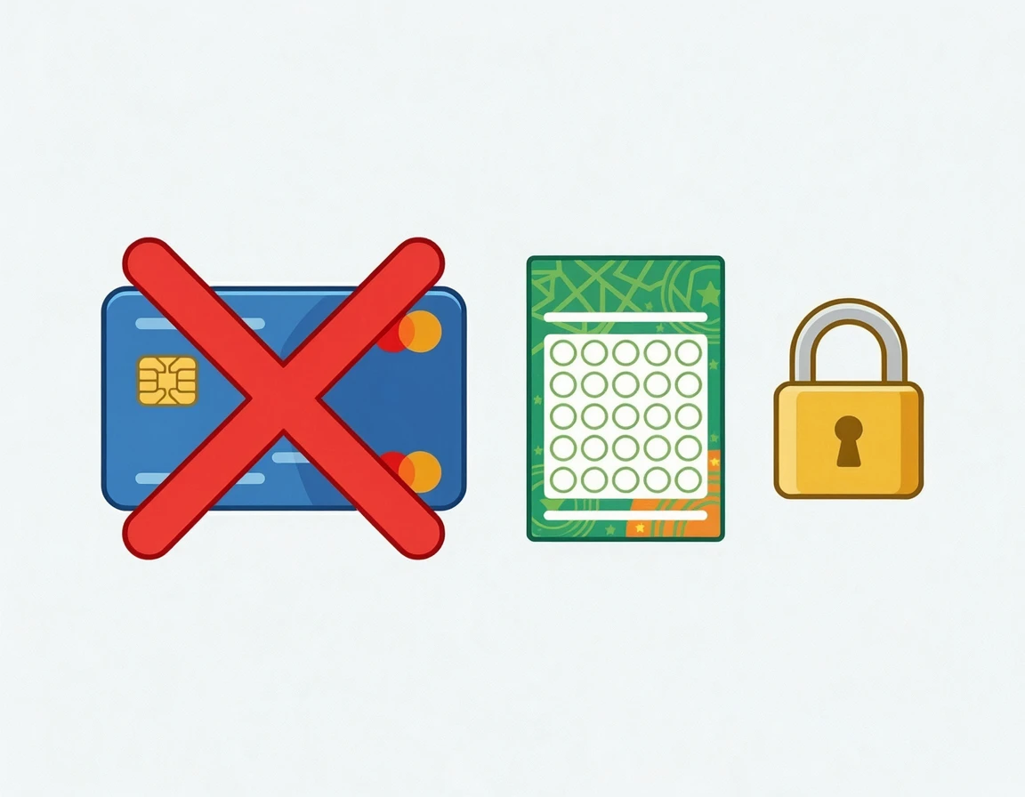 로또 신용카드 결제 불가 및 사행성 방지 일러스트