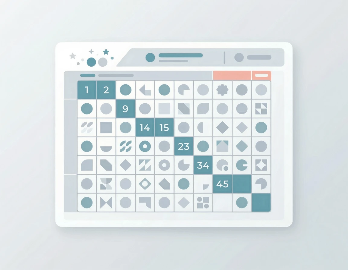 로또 용지 위에 대각선이나 별 모양 등 시각적 패턴으로 마킹된 일러스트